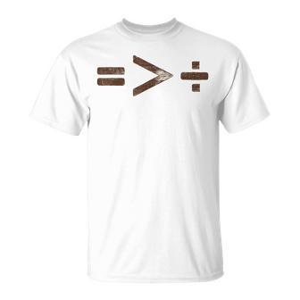 Equality Is Greater Than Division Black History Month Symbol T-Shirt | Mazezy