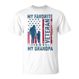 My Favorite Veteran Is My Grandpa Grandfather Veterans Day T-Shirt - Thegiftio UK