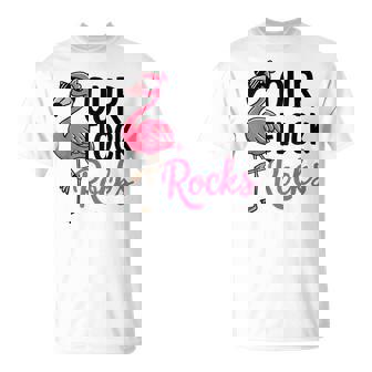 Our Flock Rocks Flamingo Fun Group Matching T-Shirt - Thegiftio