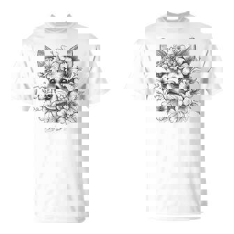 Floral Dog Chihuahua Flower For Girls And Women T-Shirt | Mazezy