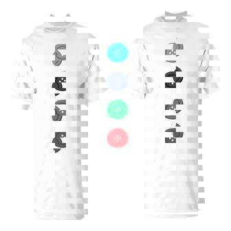 Four Groovy Buttons Blue Cat Halloween Costume T-Shirt | Seseable CA