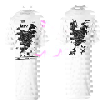 Chicken In Pink Heels Color T-Shirt - Thegiftio