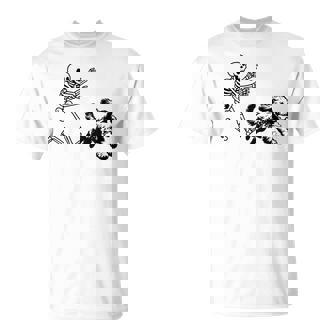 Doodle Running Skeleton Halloween T-Shirt - Monsterry