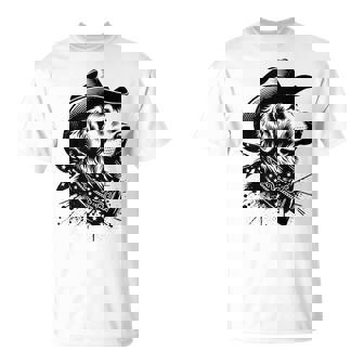 Golden Retriever Cowboy Vintage Western Dog Lover T-Shirt | Mazezy