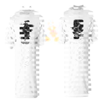 Pocket Black Long Haired Dachshund Lover T-Shirt - Thegiftio