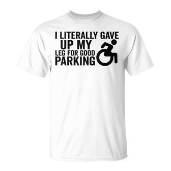 Wheelchair Handicap Disability Parking Leg Ampu T-Shirt - Thegiftio UK