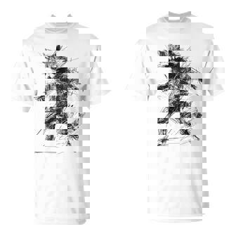 Gato Arte Abstracto Animal Ilustración Dibujo Motivo Gato Camiseta unisex - Regaloses
