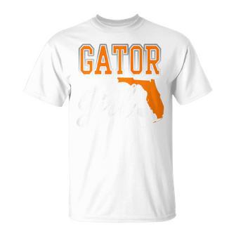 Gator Girl Florida Heart Map Shape Souvenir For Women T-Shirt - Thegiftio UK
