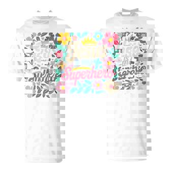 Girls Jesus Is My Superhero Christian Toddler Sister God Mom T-Shirt | Seseable UK