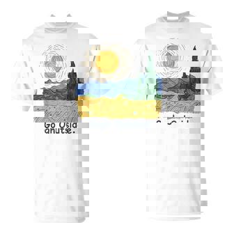 Gogh Outside Starry Night Nature Lover Inspirational Artist T-Shirt | Seseable UK