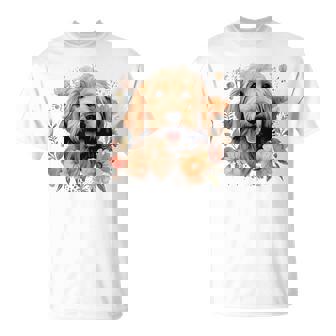 Goldendoodle Mom Golden Doodle Dog Lover Flowers Cute T-Shirt - Seseable