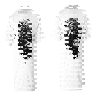 Gorilla Flowers モンキーアニマルプリントアート ゴリラ Tシャツ - Kawaiitshirt