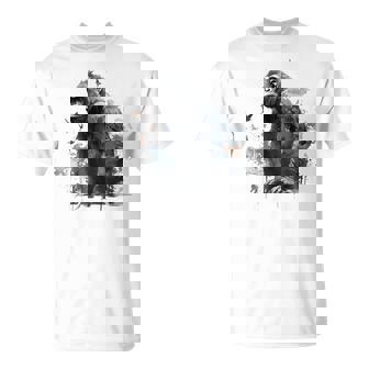 Gorilla Lover アートワーク 鳥 動物 モチーフ ゴリラ Tシャツ - Kawaiitshirt