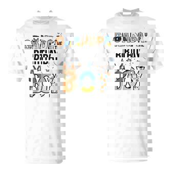 Grandpa Of The Birthday Boy Party Blue Dog Lover Matching T-Shirt | Seseable CA