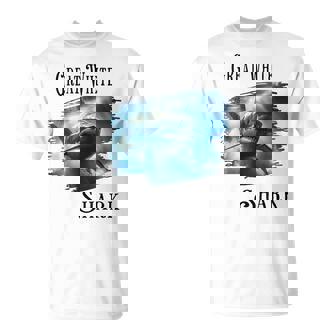 Great White Shark Shark Swimming In The Ocean T-Shirt - Monsterry