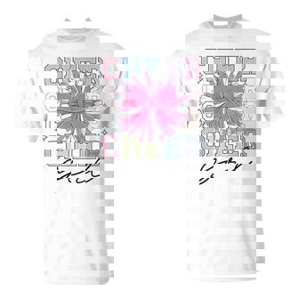 Groovy Cheer Girl Coquette Bow Girls Cheerleading T-Shirt - Monsterry
