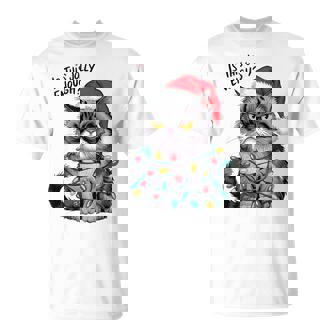 Grumpy Christmas Cat Jolly Enough Holiday T-Shirt | Mazezy