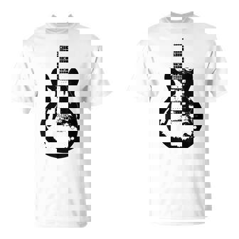 Guitar Silhouette Music Band Rock Grunge Vintage Graphic Art T-Shirt | Mazezy