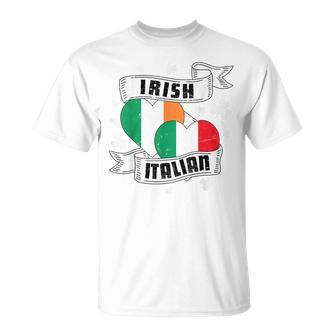 Half Irish Half Italian Ireland Italy Flag St Patrick's Day T-Shirt - Thegiftio UK