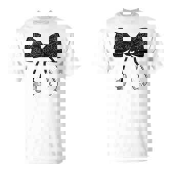 Halloween Nurse Bow With Spiderwebs And Stethoscope Tank Top T-Shirt | Mazezy