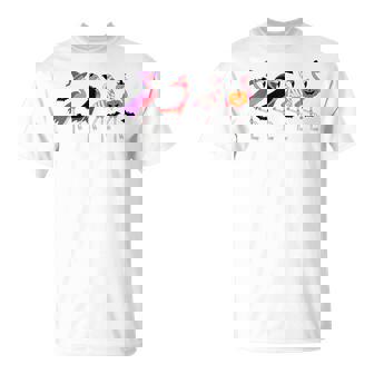 Halloween Pink Flamingo Costume Witch Vampire Mummy Jack T-Shirt | Seseable UK