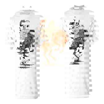 Halloween Western Cowboy Ghost Rodeo Horse Country T-Shirt | Seseable CA