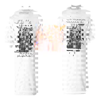 All Hallows Eve Pray For Us Halloween Catholic Saints Jesus T-Shirt | Mazezy