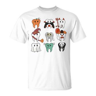 Happy Halloween Th Dental Pediatric Dentist Spooky Season T-Shirt - Thegiftio UK