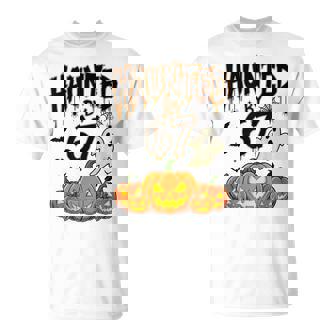 Haunted By 67 Six Seven Meme Pumpkin Ghost Halloween T-Shirt - Seseable