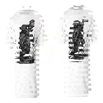 Hiking Turtle Backpacking Animals Cottagecore Reptile T-Shirt | Seseable CA