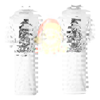 Holland Lop Rabbit Bunny Chew Christmas Light Xmas Holiday T-Shirt | Mazezy