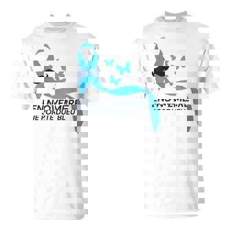 Homme Novembre Bleu Cancer Prostate Moustache Ruban Bleu 2025 T-Shirt - Cadeauxyz