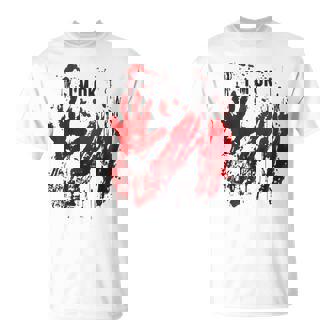 I'm Ok シャツ 血まみれ シャツ 手 血のはね 血 ステンド Tシャツ - Kawaiitshirt