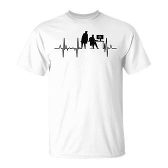 Informático Ritmo Cardiaco Latido Cardiaco Manga Larga Camiseta unisex - Regaloses