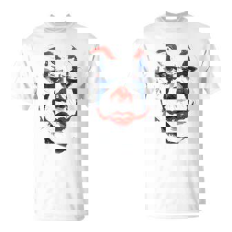 Intense Scary Painted Clown Face Red Blue Halloween T-Shirt | Mazezy