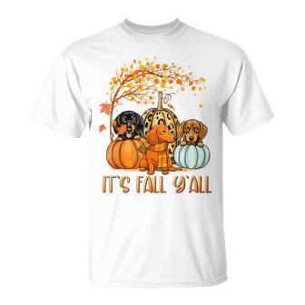 It’S Fall Y’All Autumn Dachshund Pumpkins Fall Girls T-Shirt - Monsterry