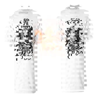 It's A Good Day To Ride Horses Floral Girls Womans T-Shirt | Seseable UK