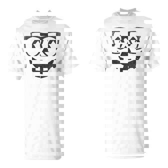 Jack O Lantern Pumpkin Face With Glasses Halloween Costume T-Shirt - Thegiftio