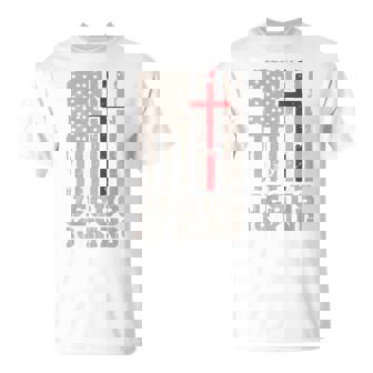 Jesus Is King Christ Lord Patriotic Christian American Flag T-Shirt - Monsterry