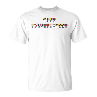 Lake Guntersville Con Diseño De Banderas Náuticas Camiseta unisex - Regaloses