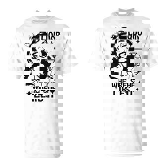 Liquor Where She Likes It Drinking Alcohol Lover T-Shirt - Thegiftio