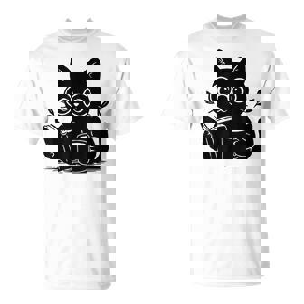 Lire Livre Chat Amoureux De Café Lecture Chat T-Shirt - Cadeauxyz