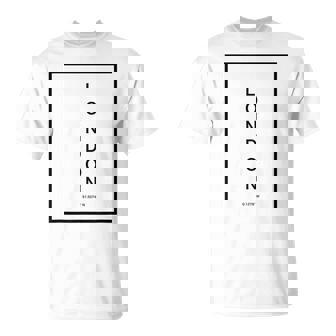 London Coordinates Minimalist Modern Typography T-Shirt | Mazezy