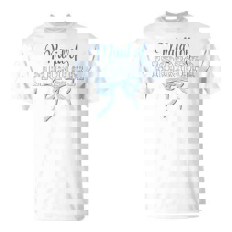Maid Of Honor Blue Bow Coquette Floral Matching Bridal T-Shirt | Seseable CA