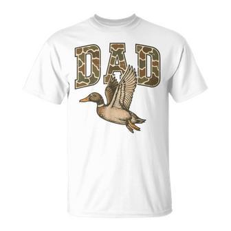 Men's Camo Dad Mallard Duck Hunting Camouflage Dog Hunting T-Shirt - Thegiftio UK