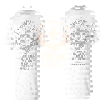 Men's Christian Workout Iron Sharpens Iron Christ Jesus Gym T-Shirt - Monsterry