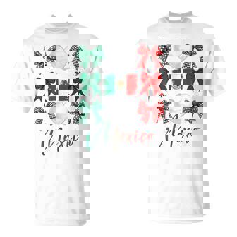 Mexico Hispanic Heritage Month Bow Mexican Flag Girls Women T-Shirt | Mazezy