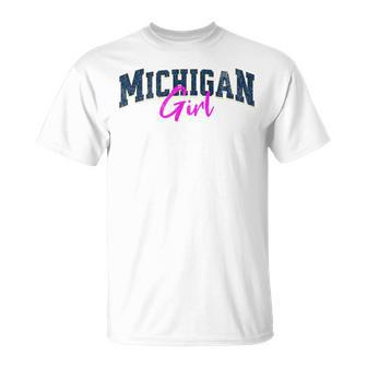 Michigan Girl Throwback Classic Girls T-Shirt | Mazezy