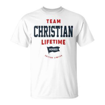 Miembroitalicio Del Equipo Christian Nombre Divertido Christian Camiseta unisex - Regaloses