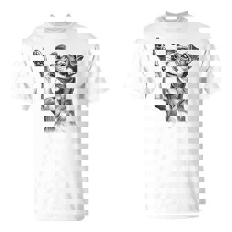 Miniature Pinscher Dog Min Pin Raising Paw T-Shirt | Mazezy